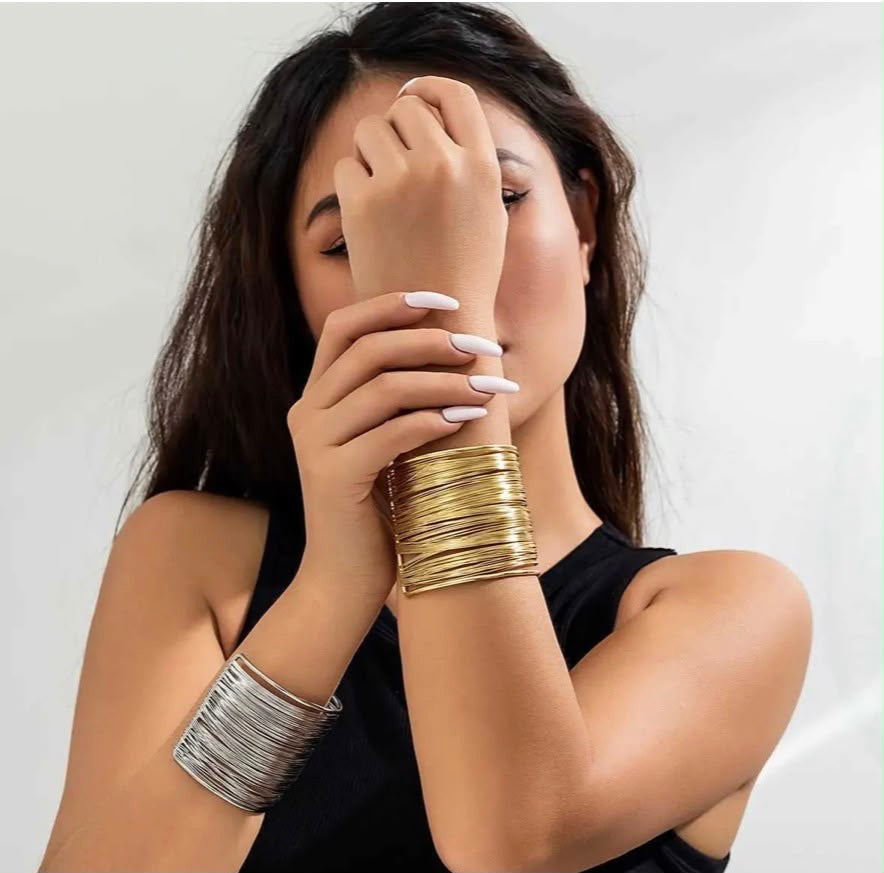 wire cuff One piece endless style in gold & silver