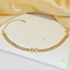 Gold Mesh Bracelet 18K Plated Minimal Logo Bracelet