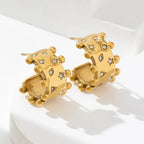 Gold Chunky Beaded Hoop Earrings