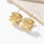 Gold Chunky Beaded Hoop Earrings