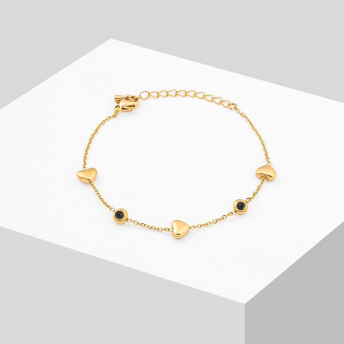 3 Heart Evil Eye Bracelet