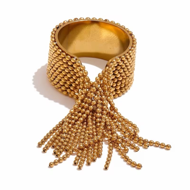 Beaded Tassel Statment Ring
