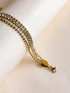 Triple Layer Crystal Ball Bracelet