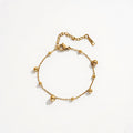 Gold Beaded Ball Chain Bracelet