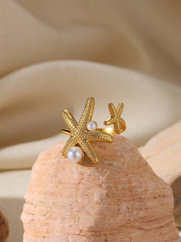 Luxury Sea Shell Adjustable Ring