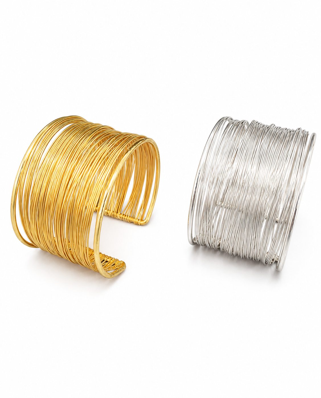 wire cuff One piece endless style in gold & silver