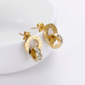 Roman Numeral Double Ring Earrings