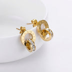 Roman Numeral Double Ring Earrings