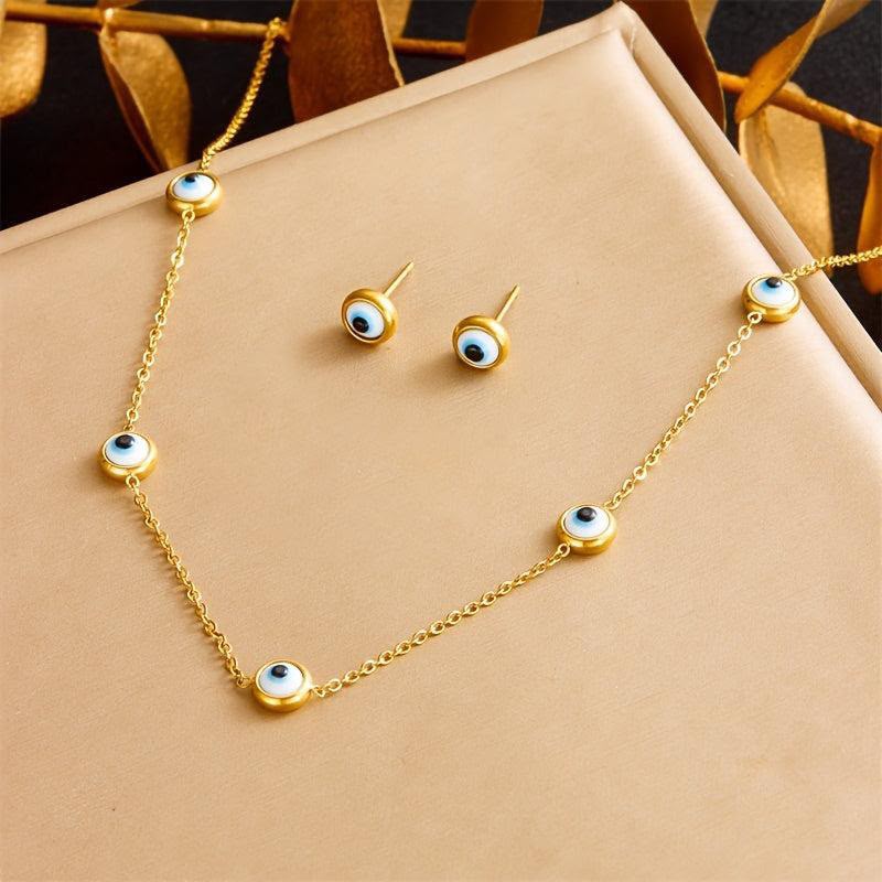 Round Evil Eye Nacklace Set