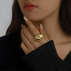 Chunky Gold Pearl Adjustable Ring