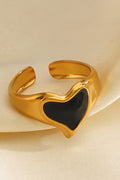 Enamel Heart Adjustable Ring