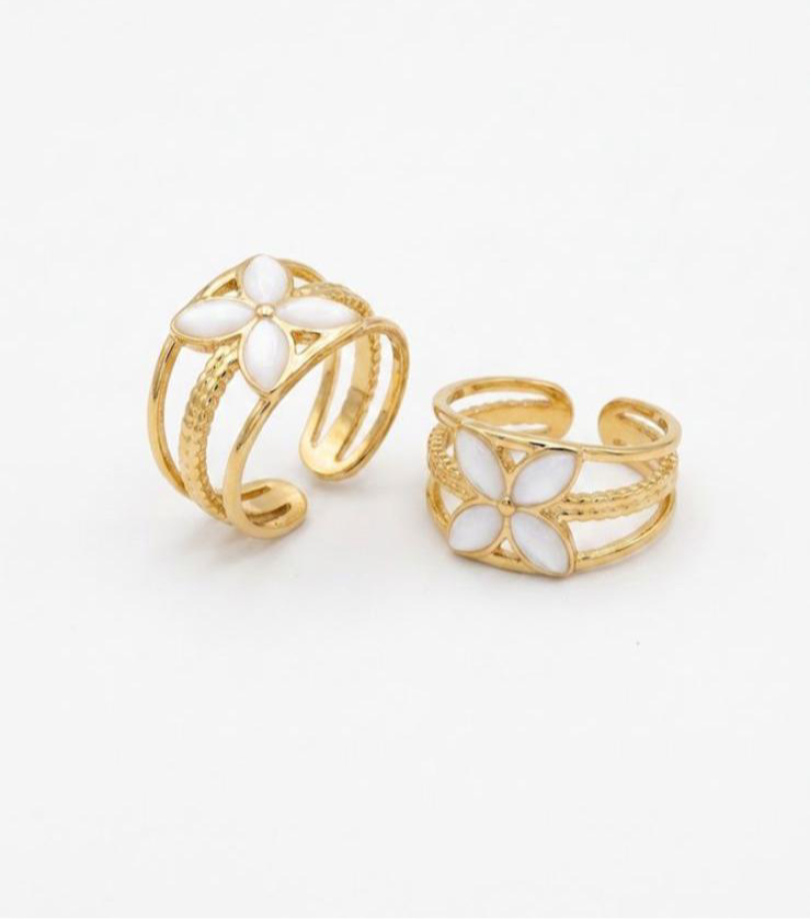White Floral Ring