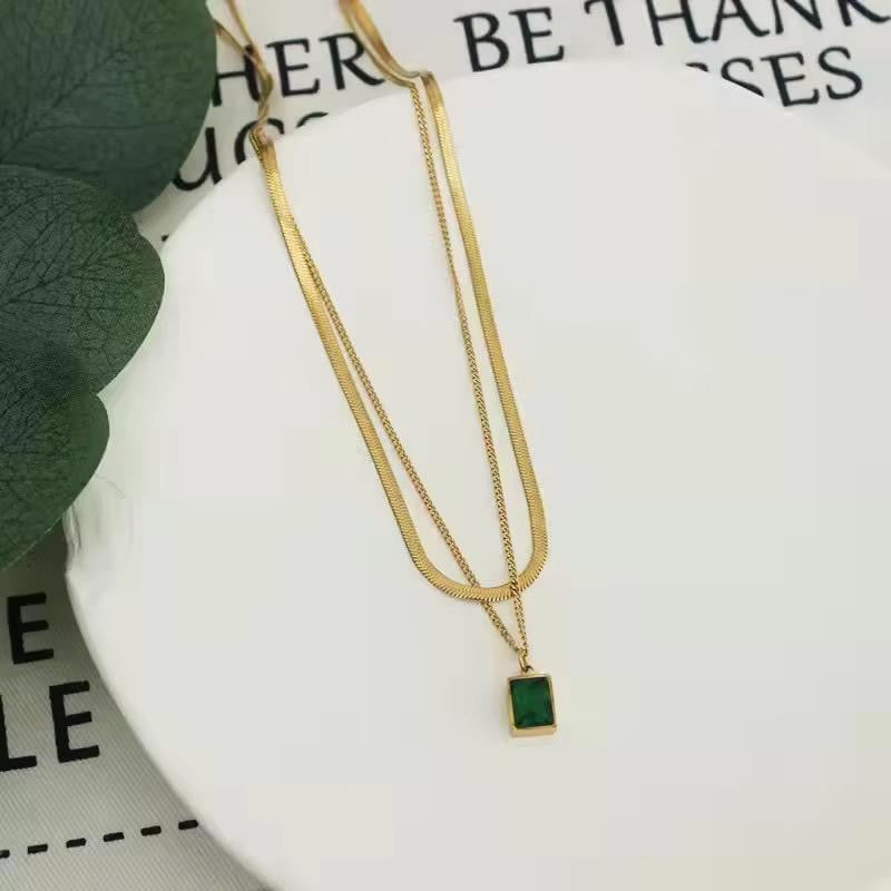 Stainless Steel Double Lair Necklace