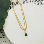 Stainless Steel Double Lair Necklace