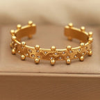 Gold Chunky Beaded Cuff Bracelet