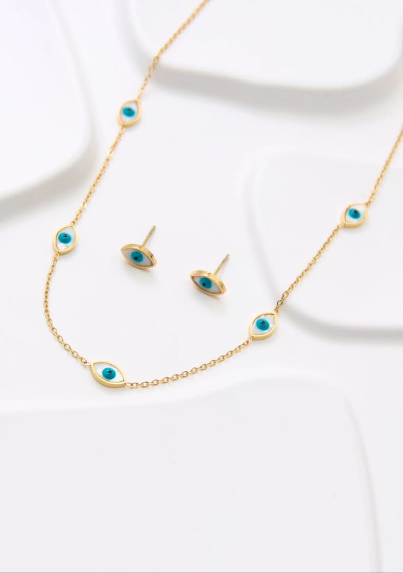 Turkish Evil Eye Nacklace Set