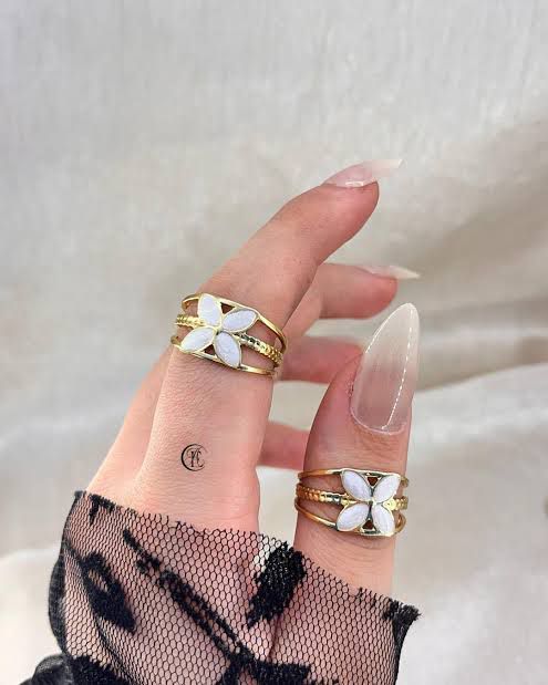 White Floral Ring