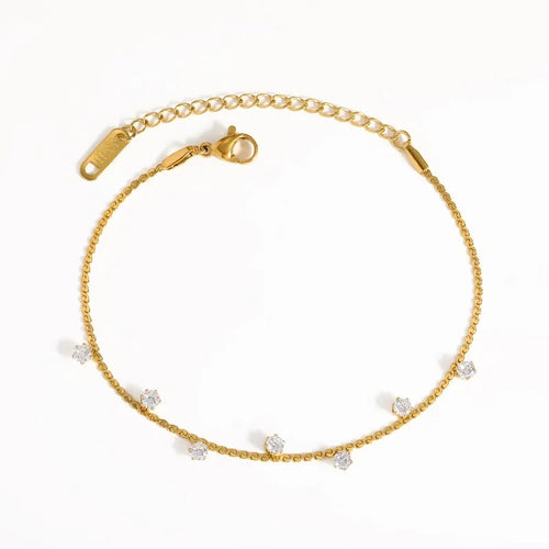 Black White Crystal Station Bracelet