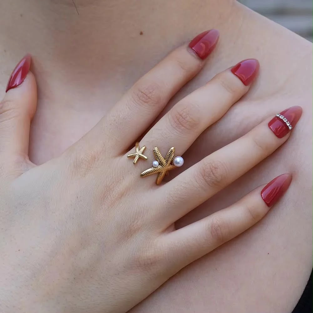 Luxury Sea Shell Adjustable Ring