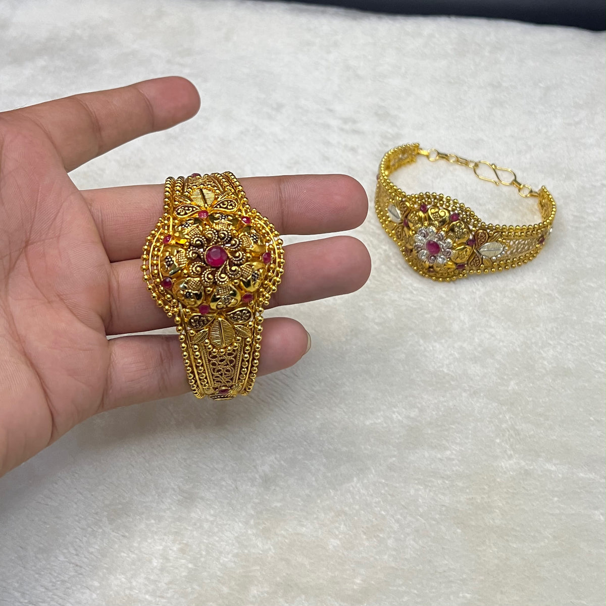 Gold Plated Bracelets Real Stone