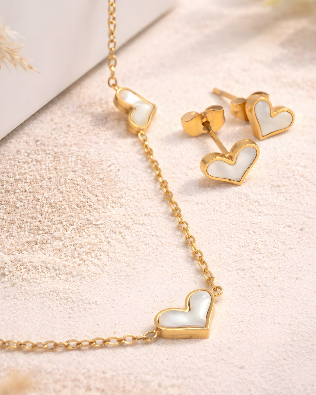 Heart Station Necklace Set