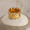 Gold Chunky Beaded Crown Ring