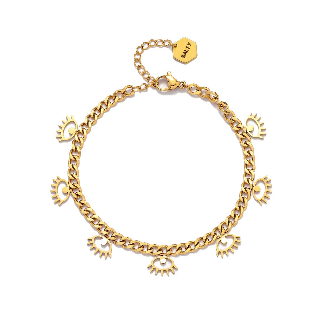 Gold Evil Eye Chain Bracelet