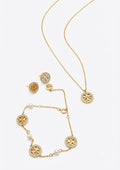 Gold Logo Crystal & Pearl 3-Piece Set