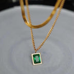 Stainless Steel Double Lair Necklace