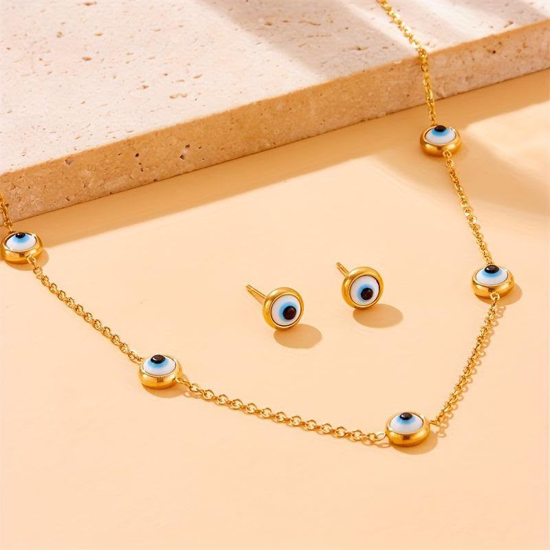 Round Evil Eye Nacklace Set