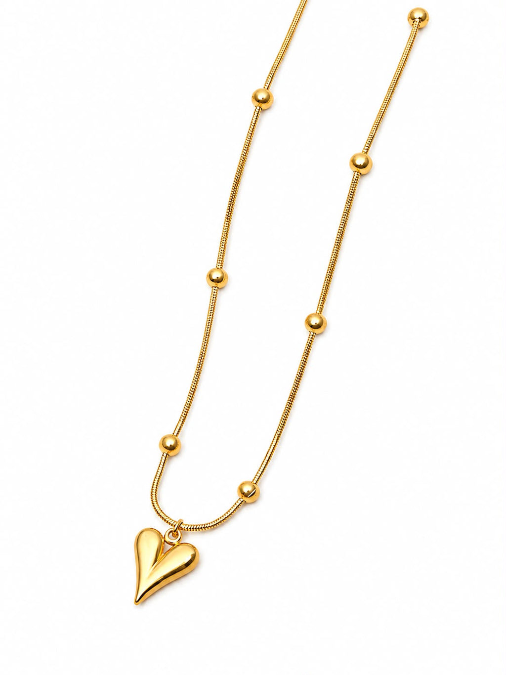 Gold Heart Ball Necklace