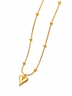 Gold Heart Ball Necklace