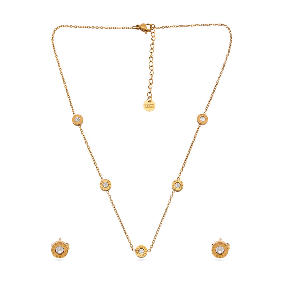 Zircon Station Necklace Set