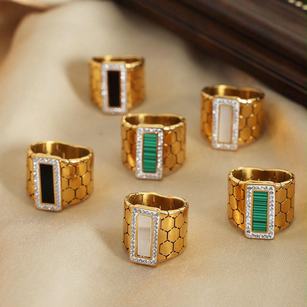 Stone Colorful Ring Adjustable
