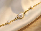 Pearl Heart Gold Bracelet