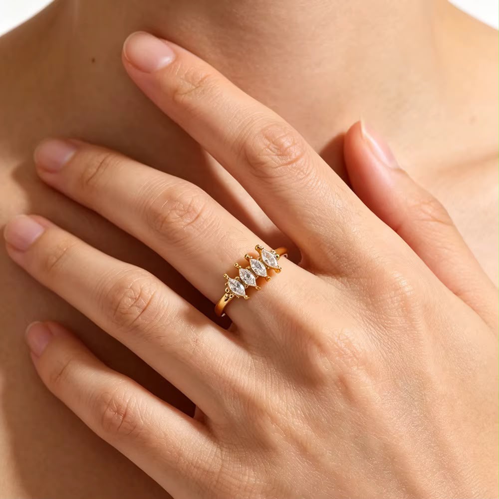 Marquise Zircon Crown Ring