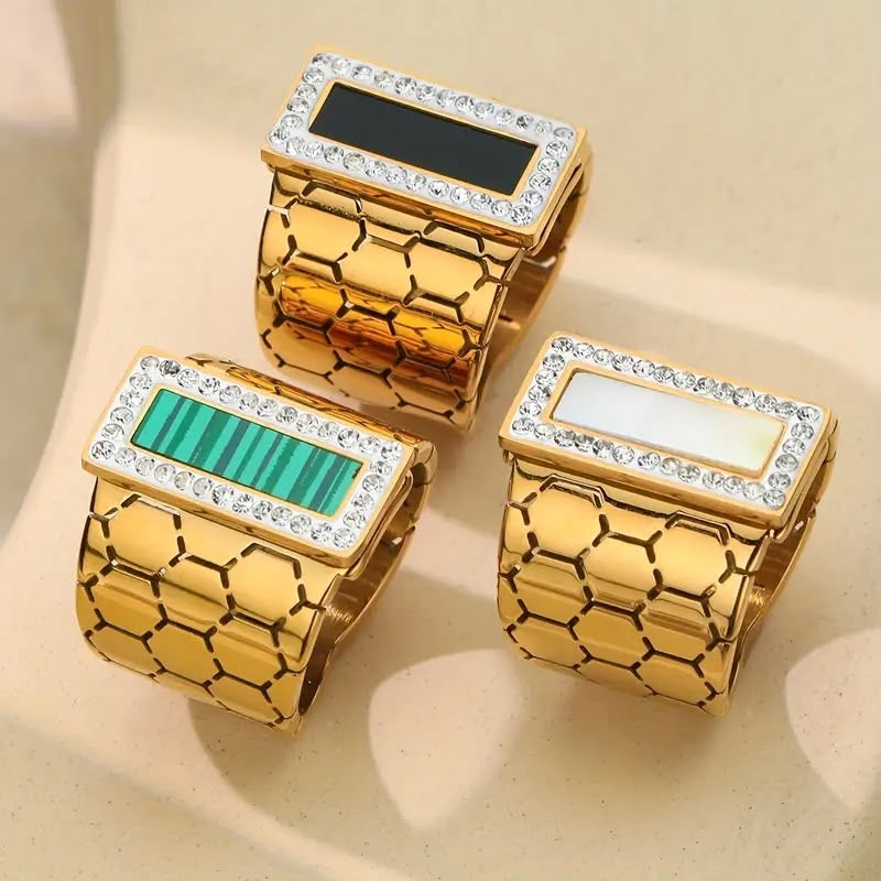 Stone Colorful Ring Adjustable