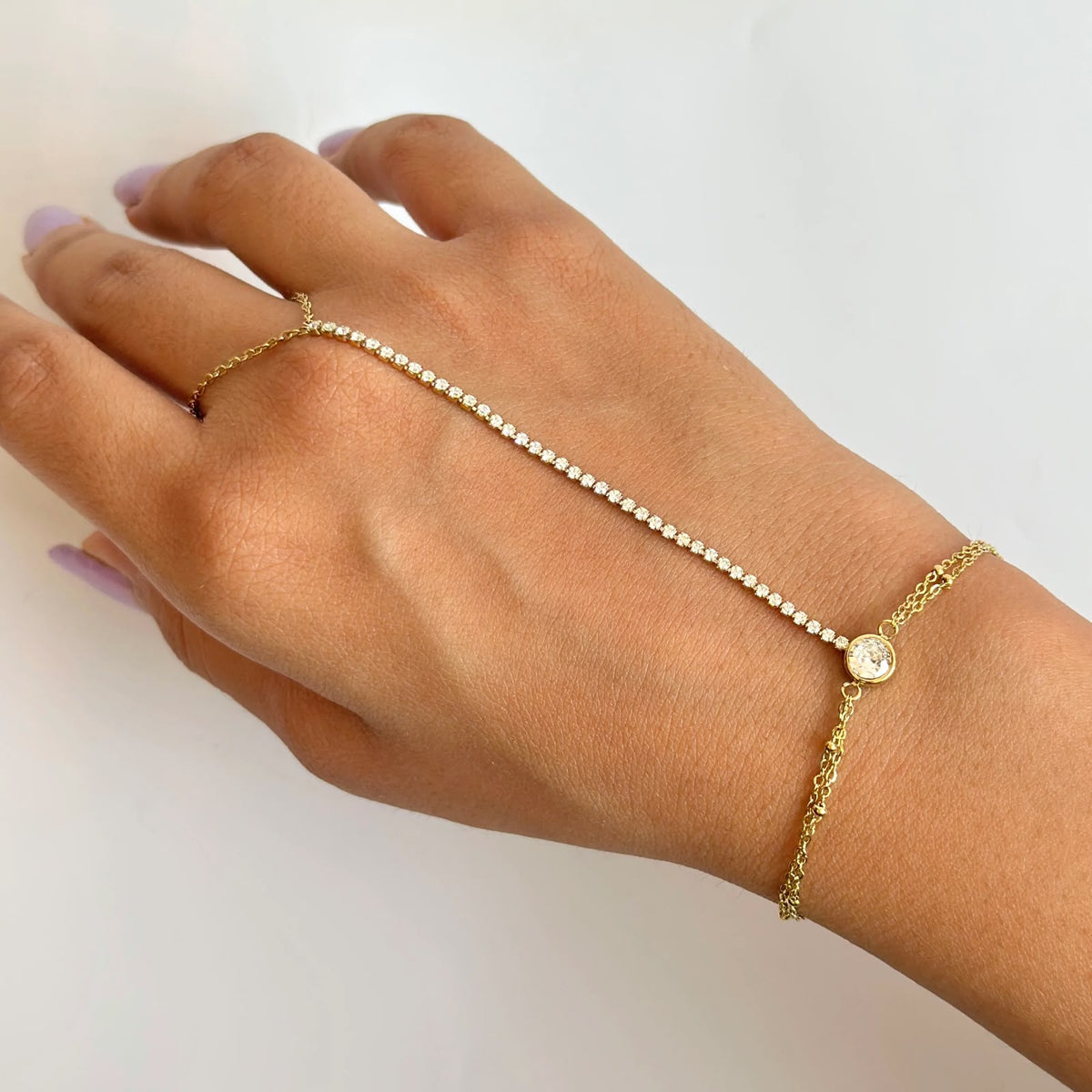 Gold Crystal Hand Harness