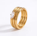 Triple Band Marquise Zircon Ring