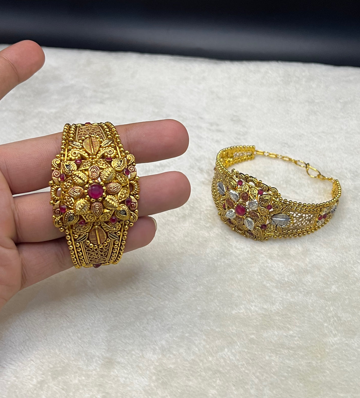 Gold Plated Bracelets Real Stone