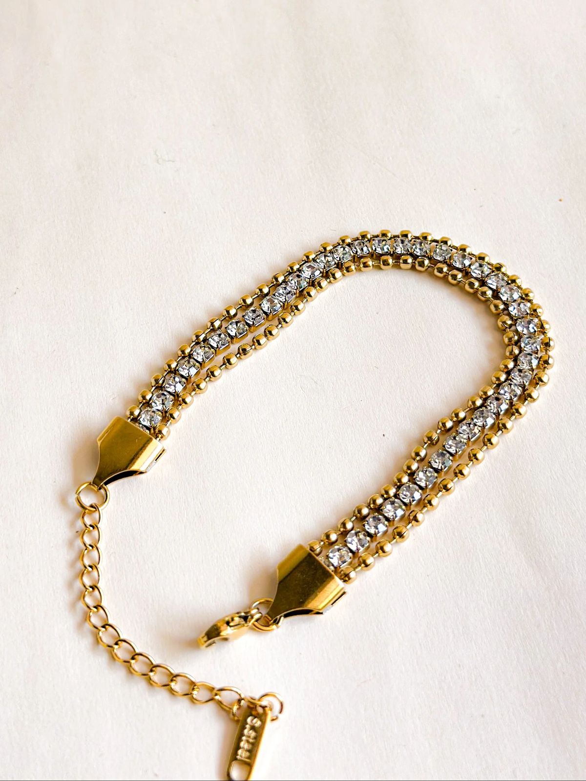 Triple Layer Crystal Ball Bracelet