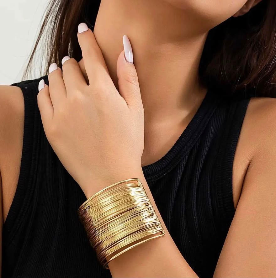 wire cuff One piece endless style in gold & silver