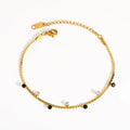 Black White Crystal Station Bracelet