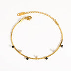 Black White Crystal Station Bracelet