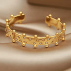 Gold Chunky Beaded Cuff Bracelet