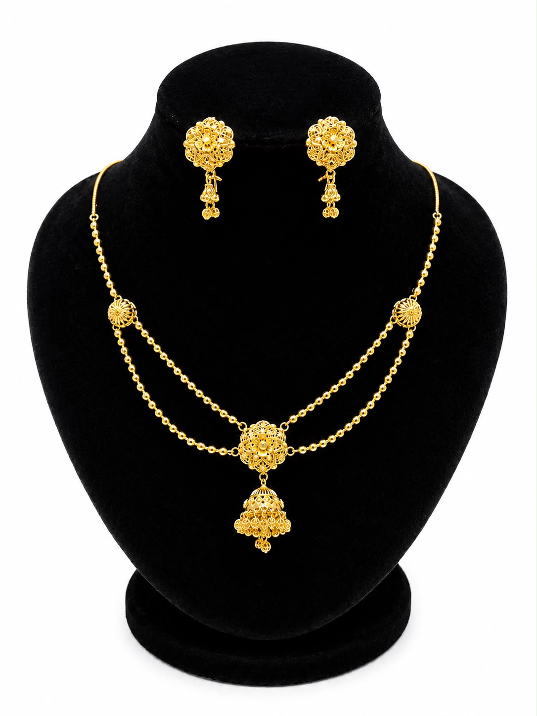 Traditional Gold Filigree Nacklace Set