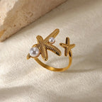 Luxury Sea Shell Adjustable Ring