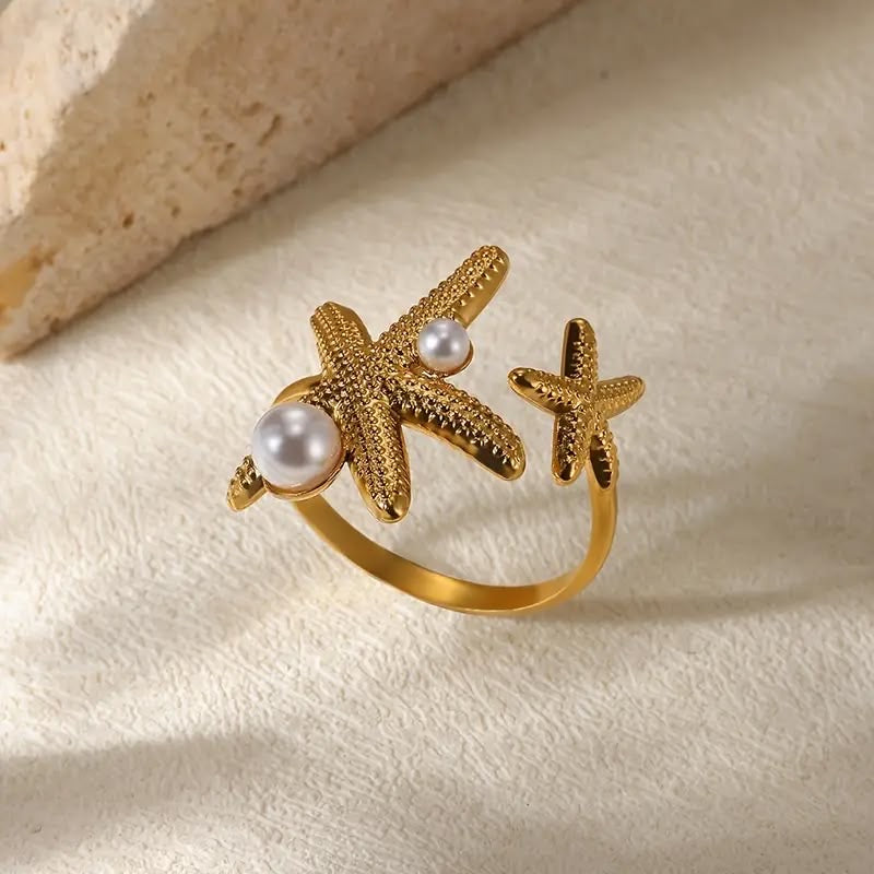 Luxury Sea Shell Adjustable Ring
