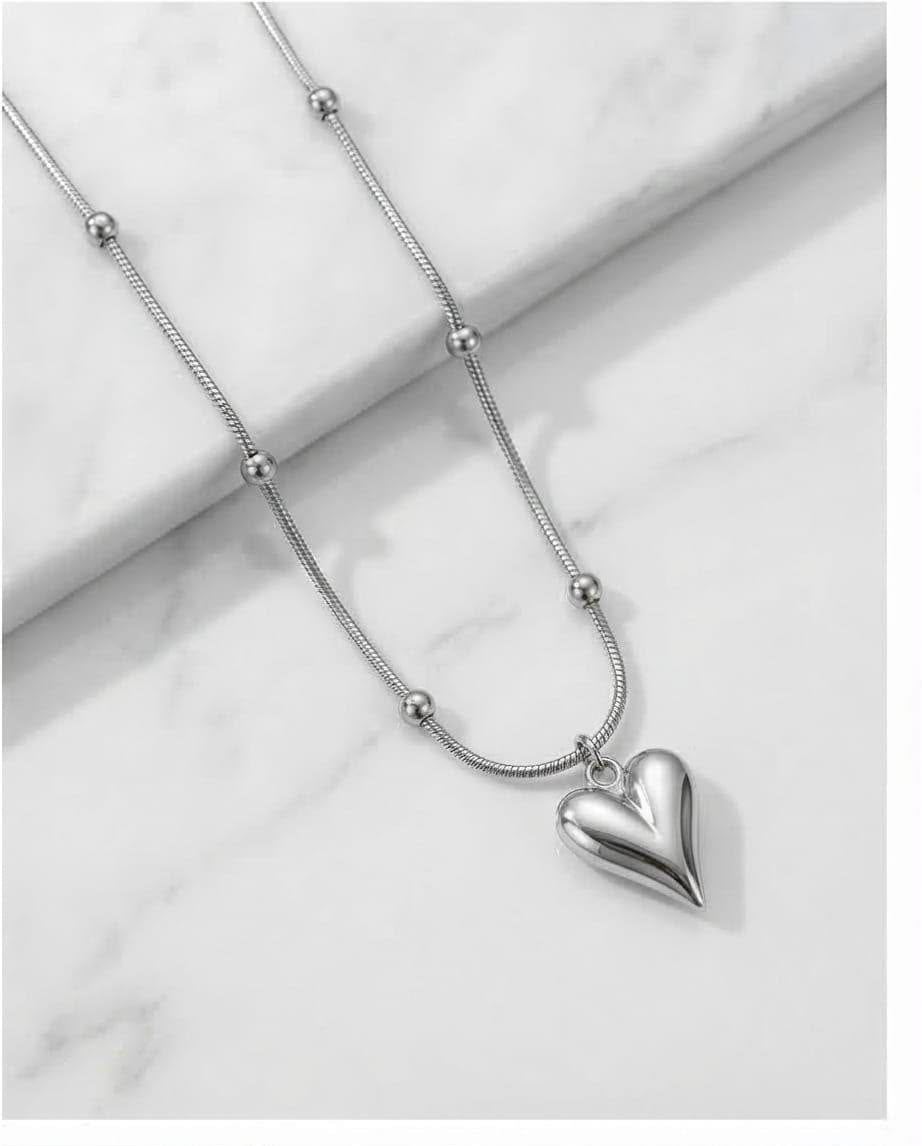 Gold Heart Ball Necklace