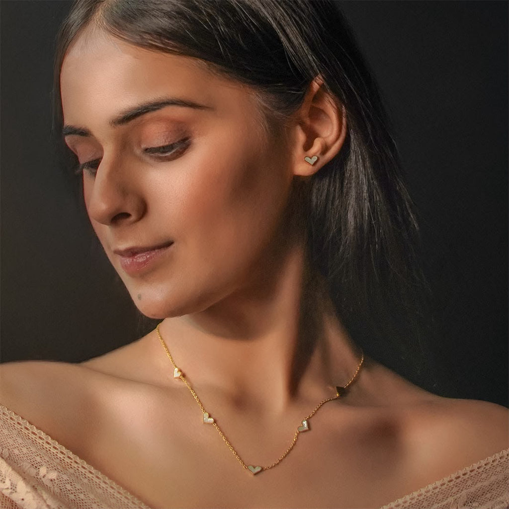 Heart Station Necklace Set